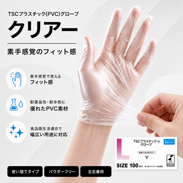 TSCプラスチック PVCグローブ