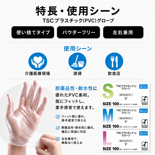 TSCプラスチック PVCグローブ